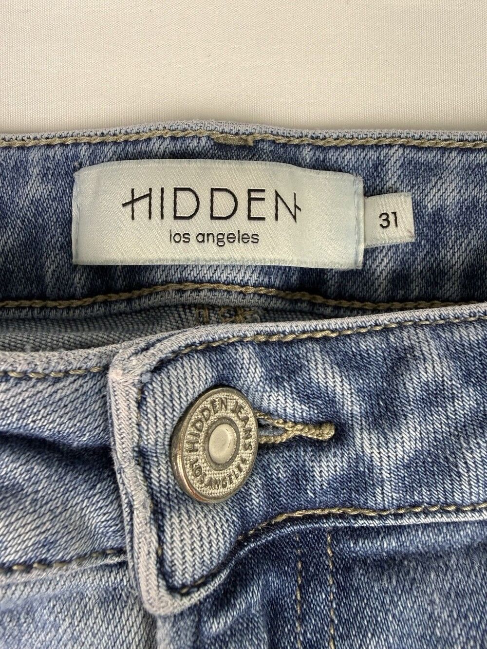 Hidden‎ High Waisted Straight Jean Raw Hem Stretch Women’s 31 - Picture 3 of 8